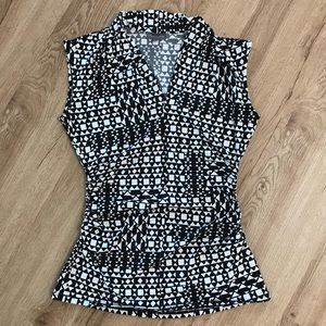 ❤️Vince Camuto black/white sleeveless top, sz S